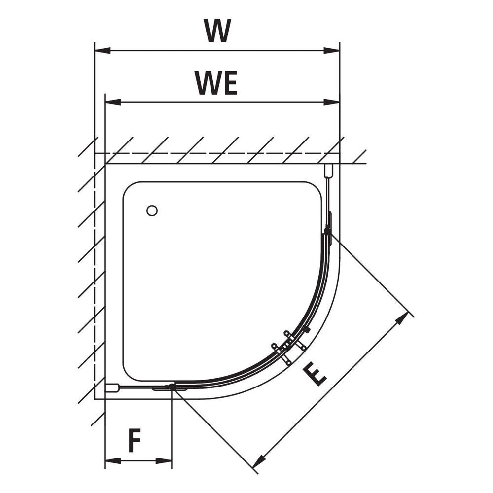 Kermi Duschkabine Pasa XP Viertelkreis Pendel Festfeld P55 1850x900x31mm ESG Klar ... KERMI-PXP55090181PK 4046383923068 (Abb. 9)
