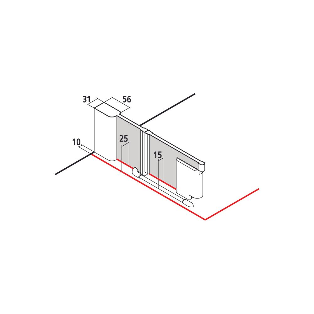 Kermi Duschkabine Pasa XP Pendeltür 1F mit Festfeld 1FR 2000x900x31mm ESG Klar 8mm... KERMI-PX1FR090201PK 4046383905835 (Abb. 2)