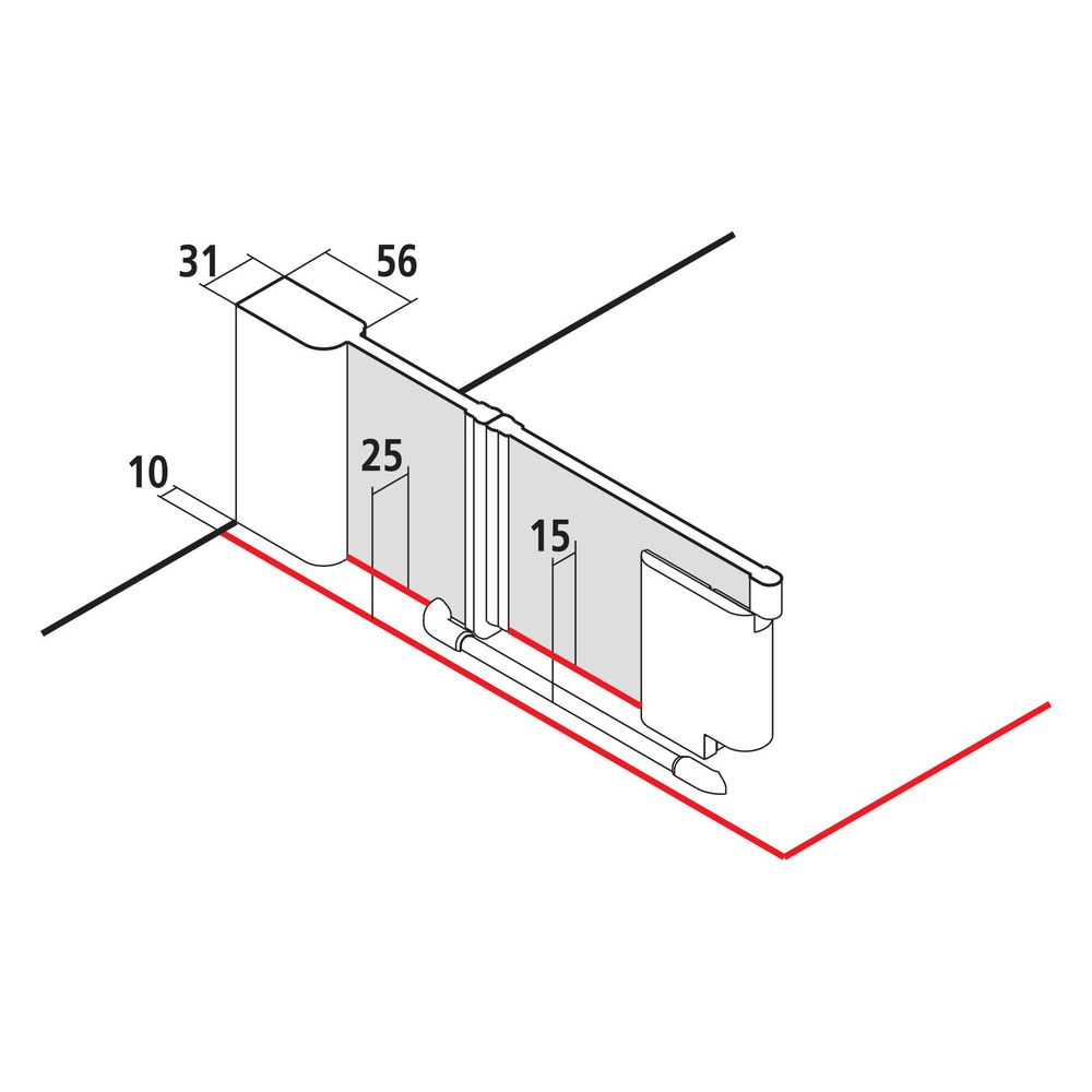Kermi Duschkabine Pasa XP Pendeltür 1F mit Festfeld 1FR 2000x900x31mm ESG Klar 8mm... KERMI-PX1FR090201PK 4046383905835 (Abb. 4)
