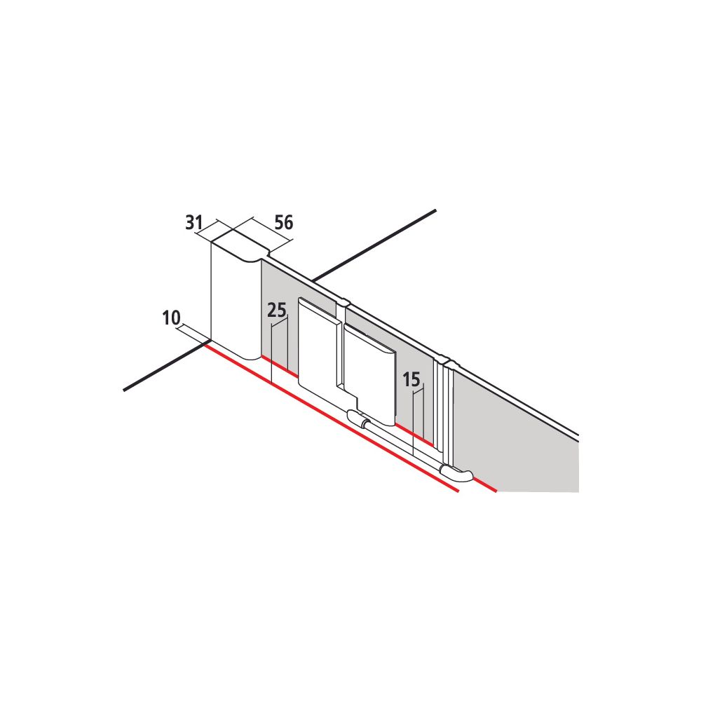 Kermi Duschkabine Pasa XP Pendeltür 1F mit Festfeld 1GL 2000x1100x31mm ESG SR Opac... KERMI-PX1GL11020VUK 4046383906368 (Abb. 3)