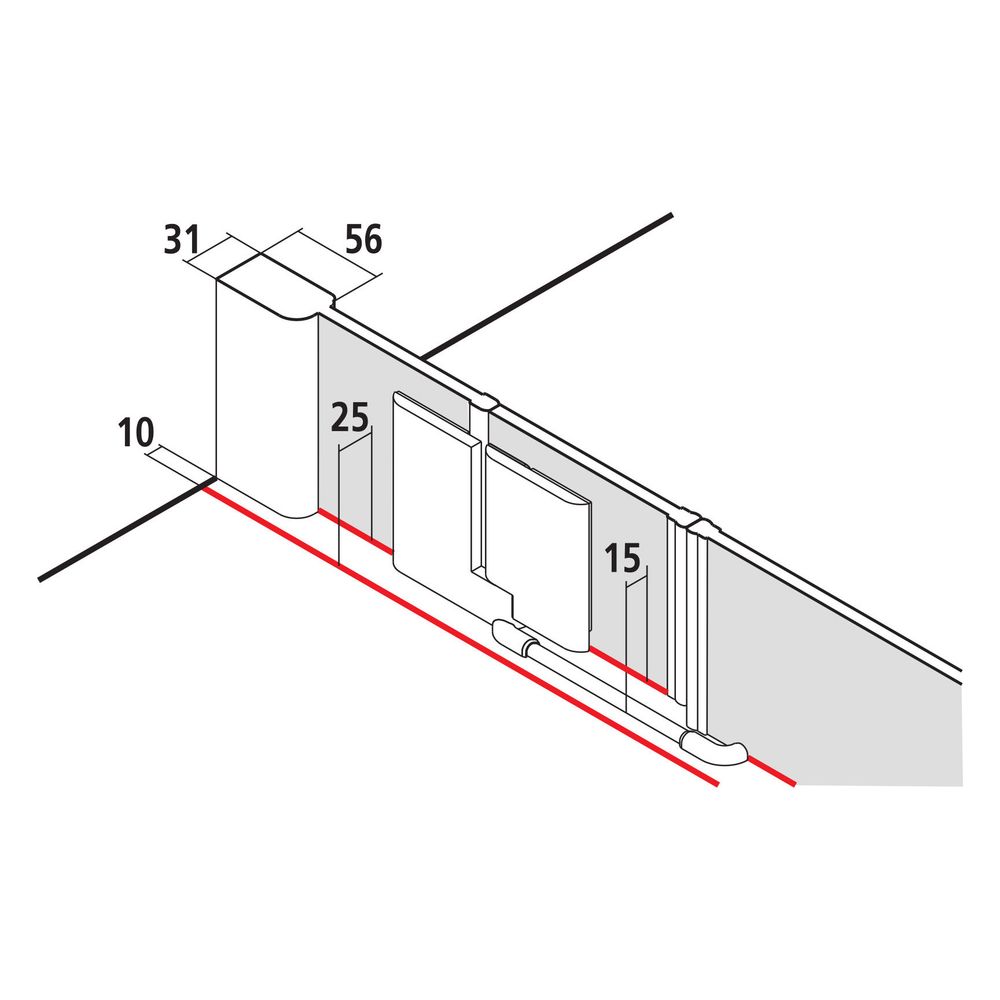 Kermi Duschkabine Pasa XP Pendeltür 1F mit Festfeld 1GL 2000x1100x31mm ESG SR Opac... KERMI-PX1GL11020VUK 4046383906368 (Abb. 8)
