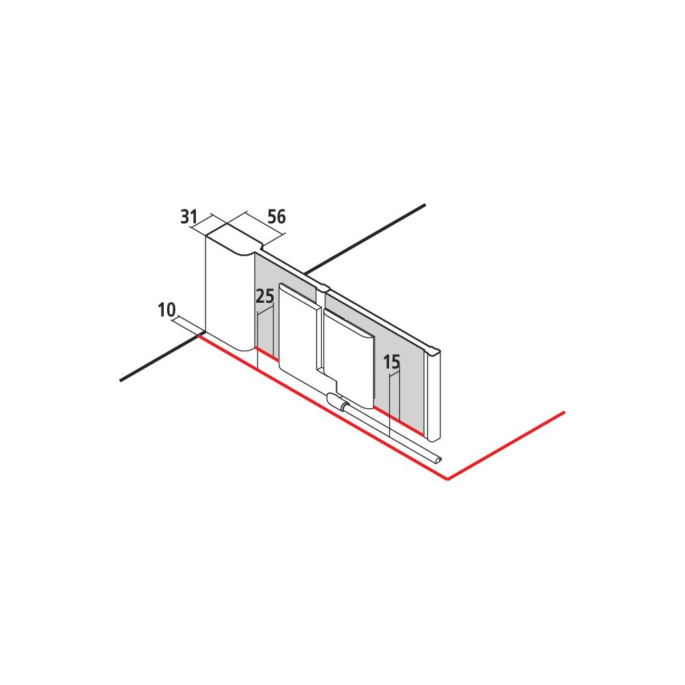 Kermi Duschkabine Pasa XP Pendeltür 1F mit Festfeld 1WL 2000x900x31mm ESG Klar 8mm... KERMI-PX1WL090201AK 4046383911690 (Abb. 3)
