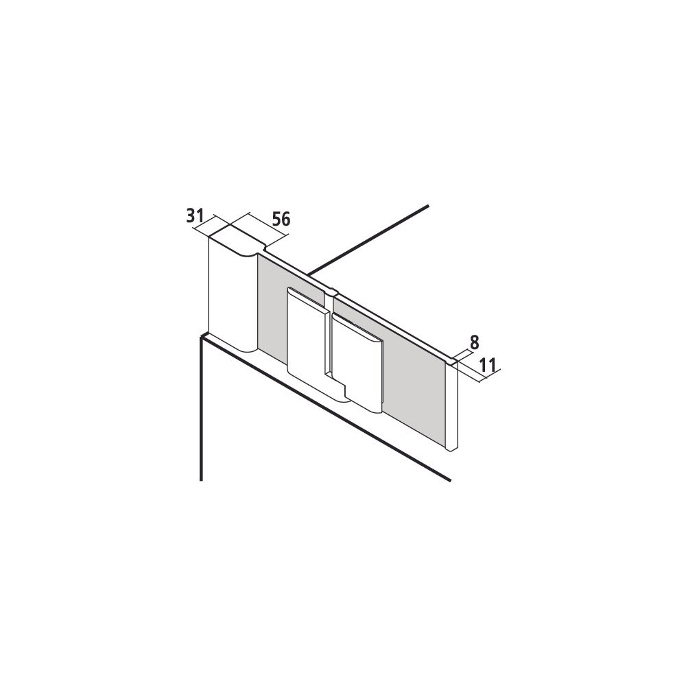 Kermi Badewannenaufsatz Pasa XP Pendelflügel mit Festfeld DTL 1500x800x31mm ESG Kl... KERMI-PXDTL080151PK 4046383915384 (Abb. 2)