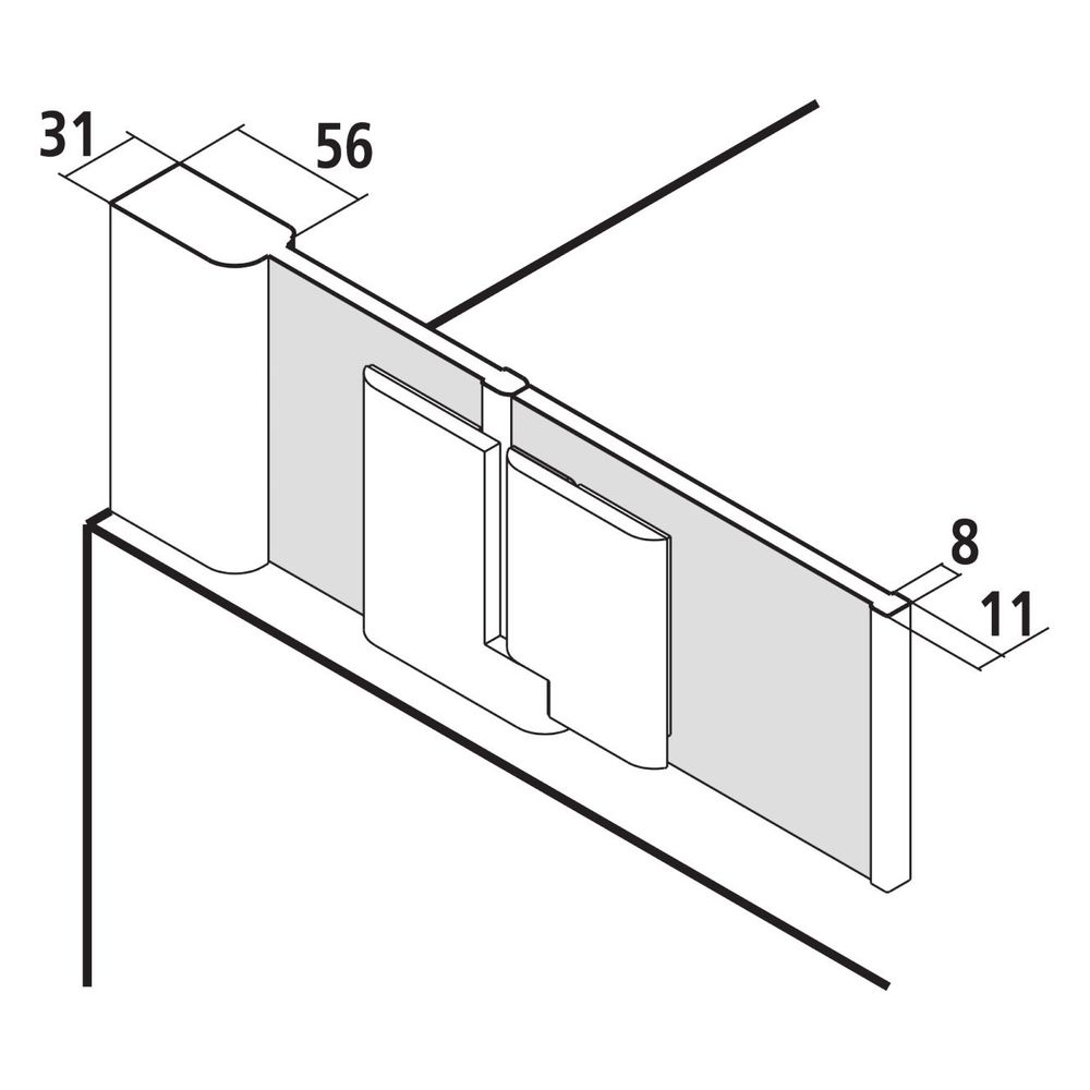 Kermi Badewannenaufsatz Pasa XP Pendelflügel mit Festfeld DTL 1500x800x31mm ESG Kl... KERMI-PXDTL080151PK 4046383915384 (Abb. 5)