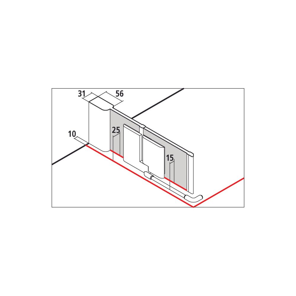 Kermi Duschkabine Pasa XP Eckeinstieg 2T Pendel-Falttür Festfeld Halbteil EPR 2000... KERMI-PXEPR090201PK 4046383917463 (Abb. 2)