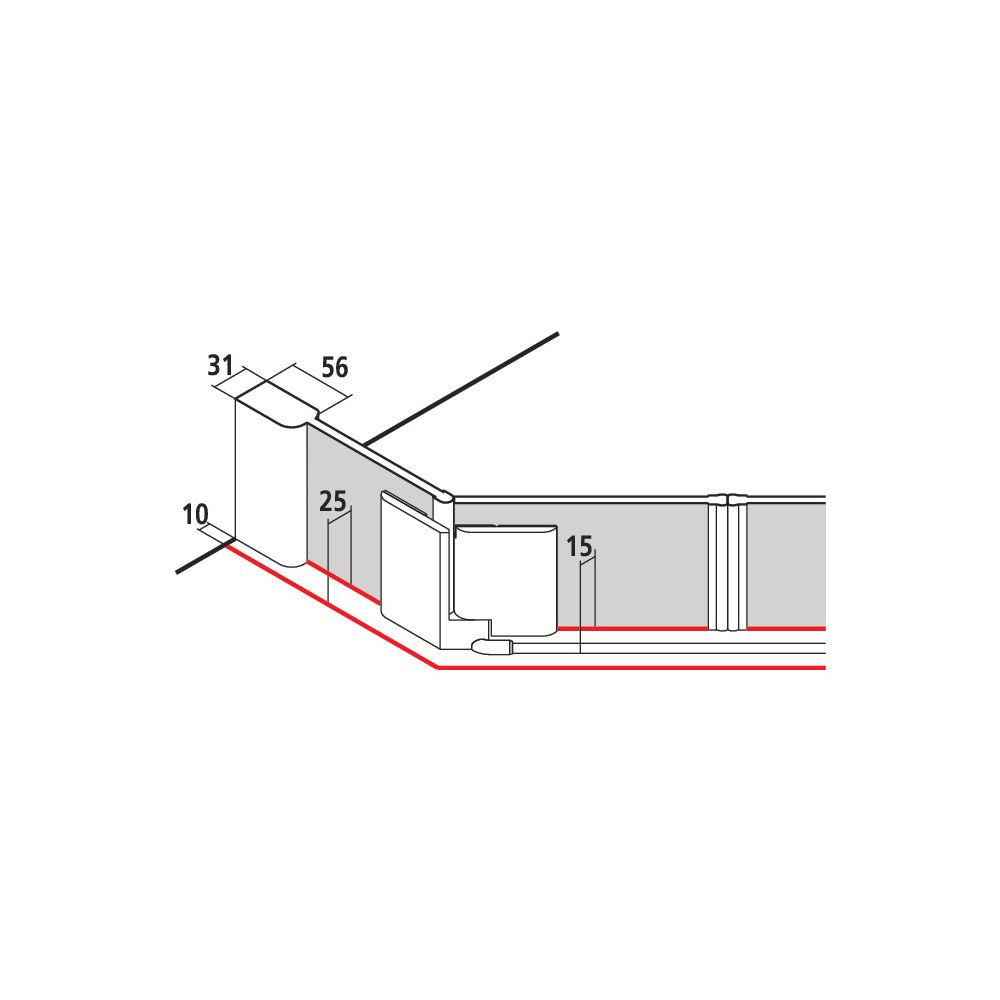 Kermi Duschkabine Pasa XP Fünfeck Pendeltür Festfeld F40 1850x900x31mm ESG Klar 8m... KERMI-PXF4009018VPK 4046383919610 (Abb. 3)