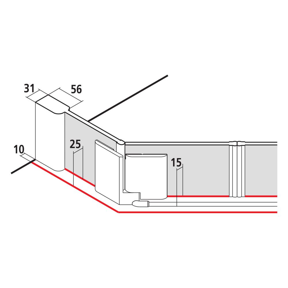 Kermi Duschkabine Pasa XP Fünfeck Pendeltür Festfeld F40 1850x900x31mm ESG Klar 8m... KERMI-PXF4009018VPK 4046383919610 (Abb. 8)