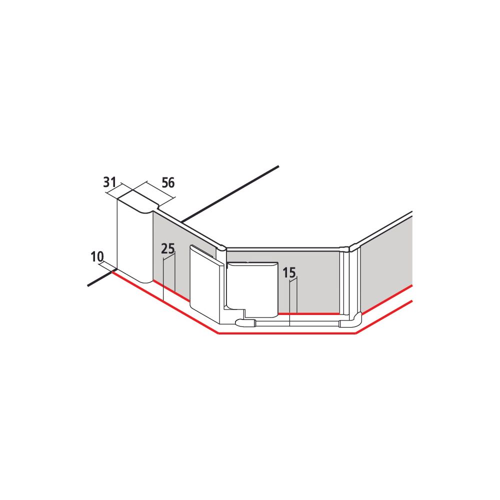 Kermi Duschkabine Pasa XP Fünfeck Pendeltür Festfeld R43 1850x900x31mm ESG Klar 8m... KERMI-PXR43090181AK 4046383926038 (Abb. 4)