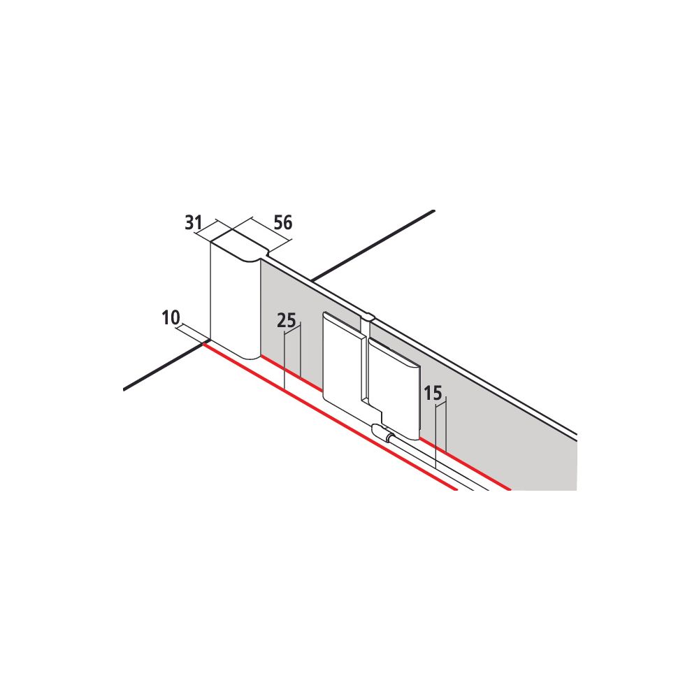 Kermi Duschkabine Pasa XP Viertelkreis Pendel Festfeld P55 1850x900x31mm ESG Klar ... KERMI-PXP55090181PK 4046383923068 (Abb. 3)