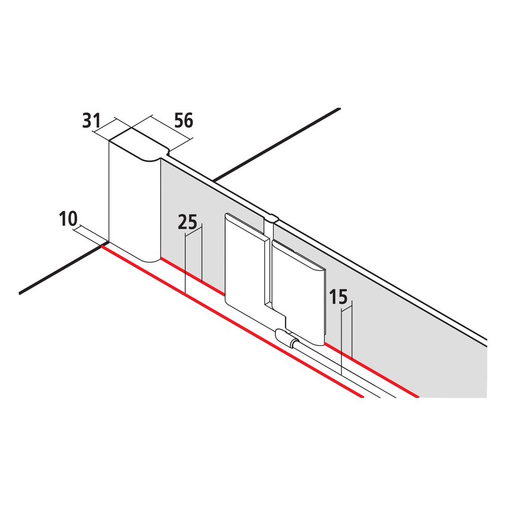 Kermi Duschkabine Pasa XP Viertelkreis Pendel Festfeld P55 1850x900x31mm ESG Klar ... KERMI-PXP55090181PK 4046383923068 (Abb. 8)
