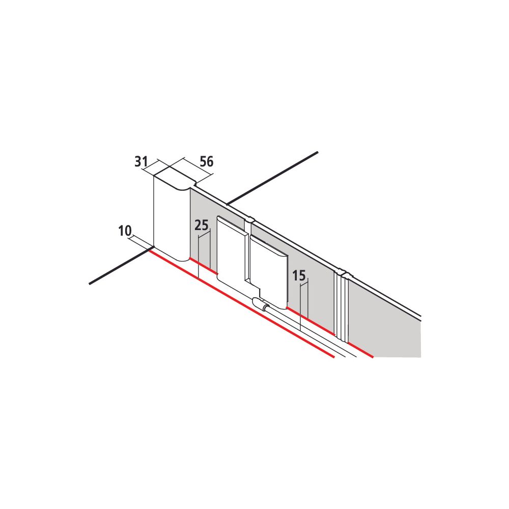 Kermi Duschkabine Pasa XP Pendeltür mit Festfeldern PTF 2000x1100x31mm ESG SR Opac... KERMI-PXPTF110201YK 4046383923594 (Abb. 3)