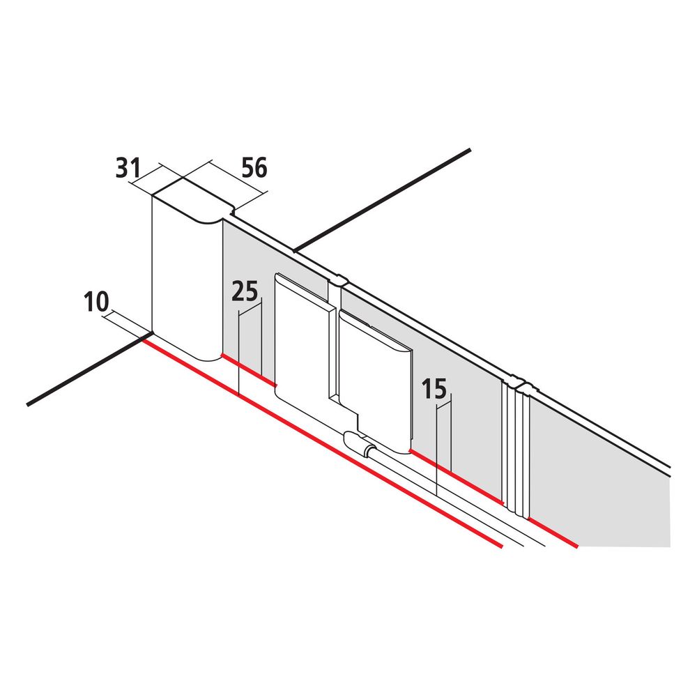 Kermi Duschkabine Pasa XP Pendeltür mit Festfeldern PTF 2000x1100x31mm ESG SR Opac... KERMI-PXPTF110201YK 4046383923594 (Abb. 8)