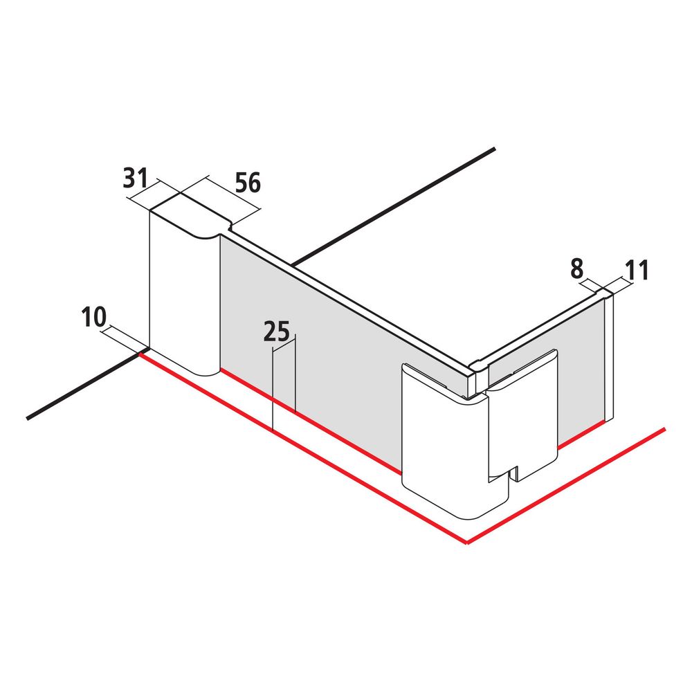 Kermi Walk-In Wall Pasa XP beweglich Flügel T1R 2000x1400x31mm ESG SR Opaco 8mm Si... KERMI-PXT1R14020VYK 4051484172628 (Abb. 9)