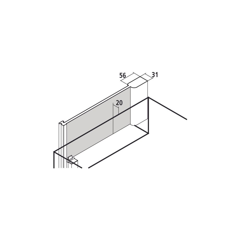 Kermi Seitenwand Pasa XP verkürzt neben Badewanne TVD 1600x900x31mm ESG Klar 8mm S... KERMI-PXTVD090161AK 4046383874162 (Abb. 2)