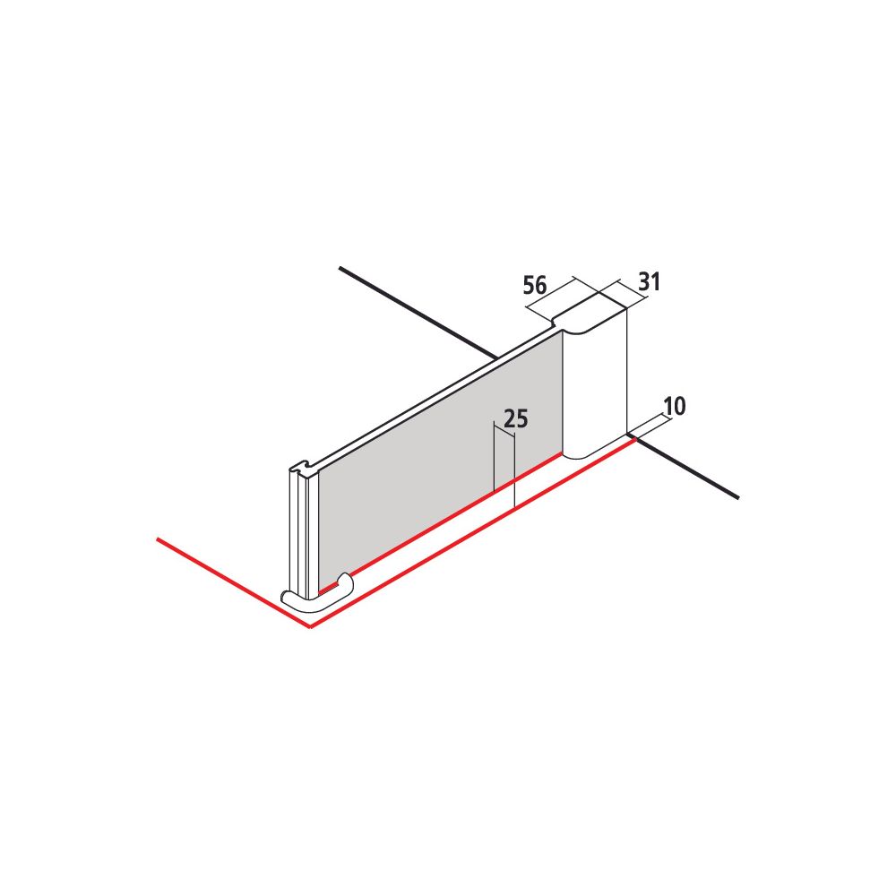 Kermi Seitenwand Pasa XP TWD 2000x800x31mm ESG Klar 8mm Silber Mattglanz Anschlag ... KERMI-PXTWD080201PK 4046383930875 (Abb. 2)