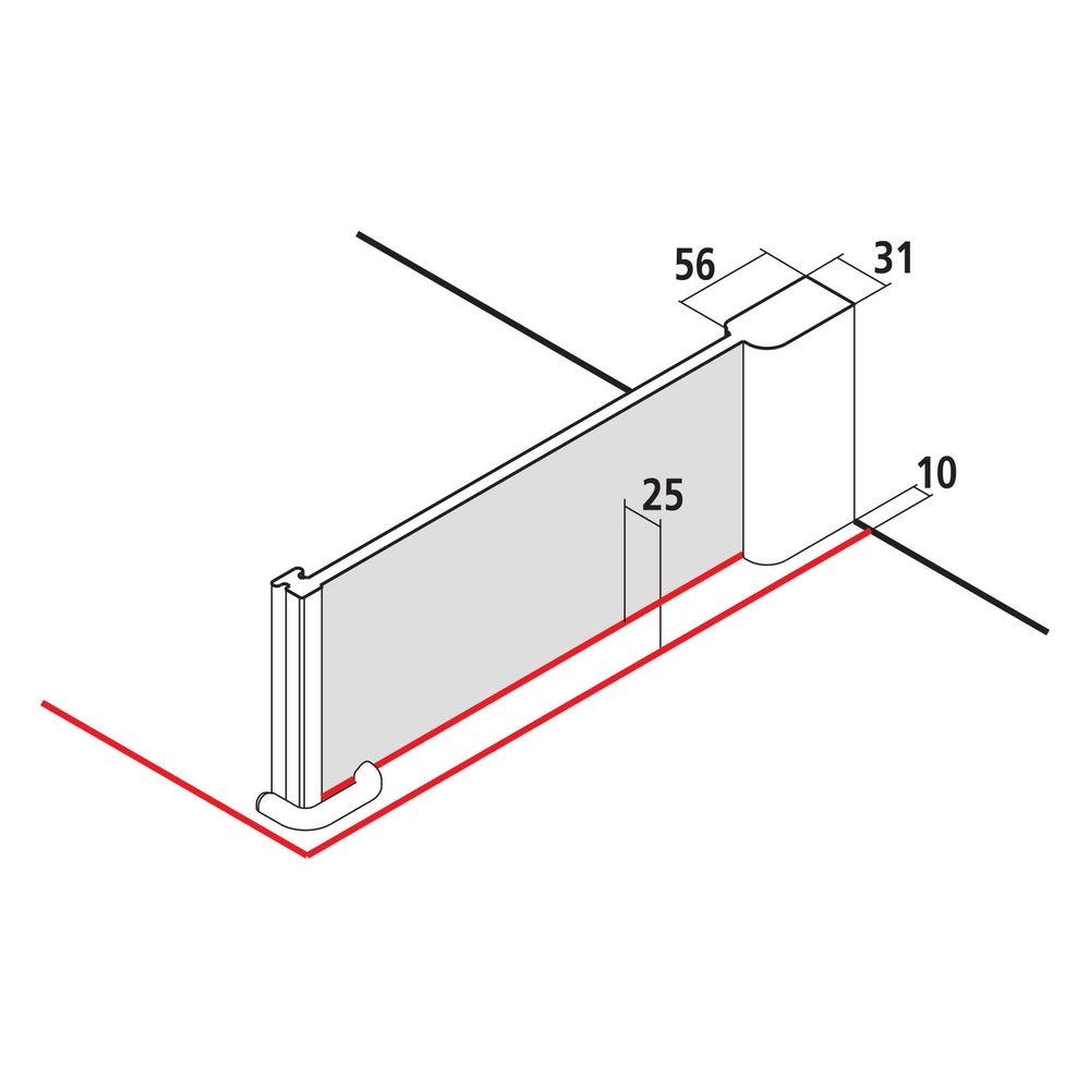 Kermi Seitenwand Pasa XP TWD 2000x800x31mm ESG Klar 8mm Silber Mattglanz Anschlag ... KERMI-PXTWD080201PK 4046383930875 (Abb. 6)