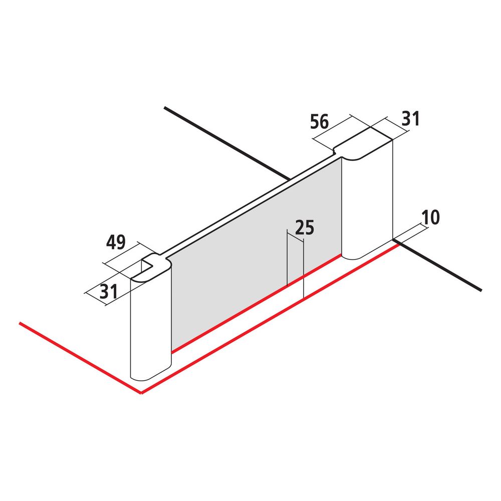 Kermi Seitenwand Pasa XP UWD 1850x750x31mm ESG Klar 8mm Silber Mattglanz Anschlag ... KERMI-PXUWD075181AK 4046383932183 (Abb. 8)