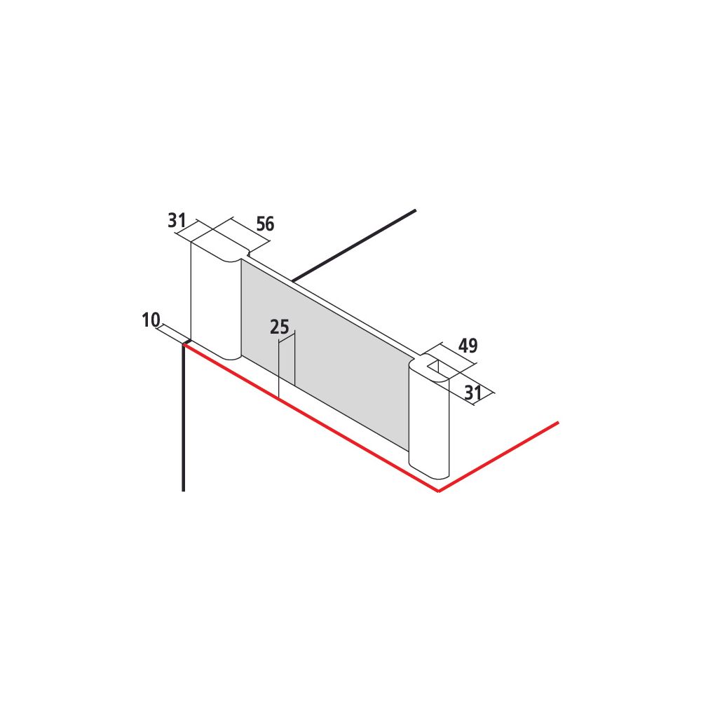 Kermi Seitenwand Pasa XP UWD 1850x750x31mm ESG Klar 8mm Silber Mattglanz Anschlag ... KERMI-PXUWD075181AK 4046383932183 (Abb. 2)