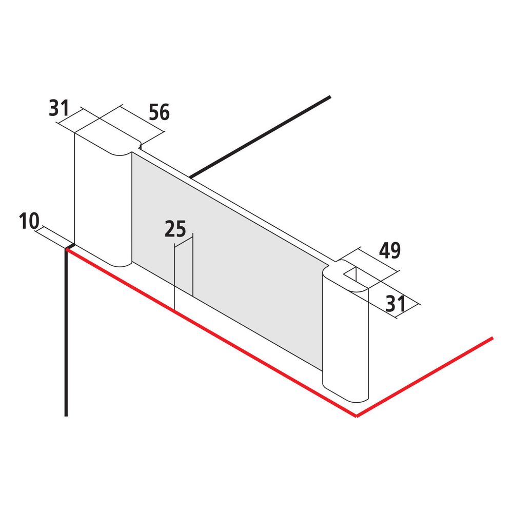 Kermi Seitenwand Pasa XP UWD 1850x750x31mm ESG Klar 8mm Silber Mattglanz Anschlag ... KERMI-PXUWD075181AK 4046383932183 (Abb. 7)