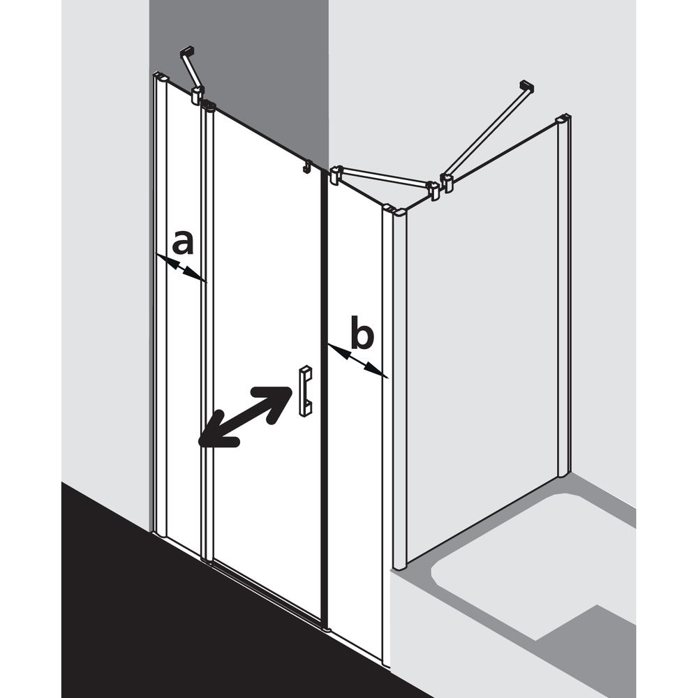 Kermi Duschkabine Pega Pendeltür 1F mit Festfeld 1AL 1850x1000x22mm ESG SR Arena C... KERMI-PE1AL10018VZK 4051484498483 (Abb. 3)