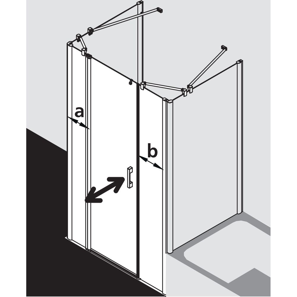 Kermi Duschkabine Pega Pendeltür 1F mit Festfeld 1AL 2000x1430x22mm ESG SR Arena C... KERMI-PE1AL14320VNK 4051484500124 (Abb. 5)
