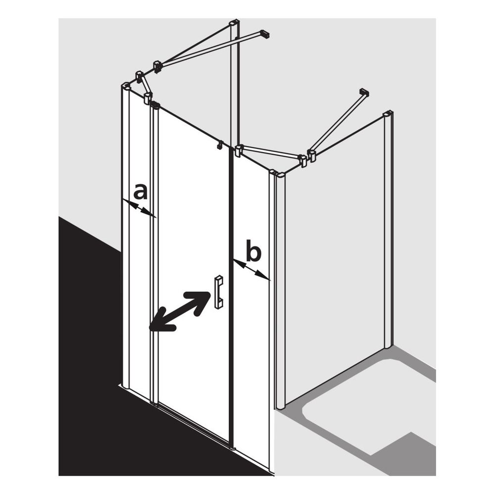 Kermi Duschkabine Pega Pendeltür 1F mit Festfeld 1AL 2000x1430x22mm ESG SR Arena ... KERMI-PE1AL14320VNK 4051484500124 (Abb. 10)