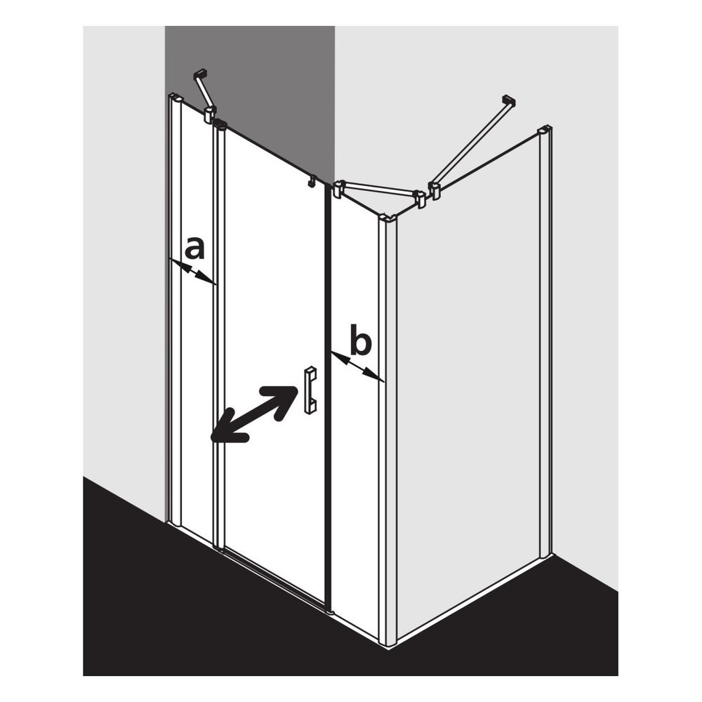 Kermi Duschkabine Pega Pendeltür 1F mit Festfeld 1AL 2000x1300x22mm ESG SR Arena ... KERMI-PE1AL13020VNK 4051484499725 (Abb. 10)
