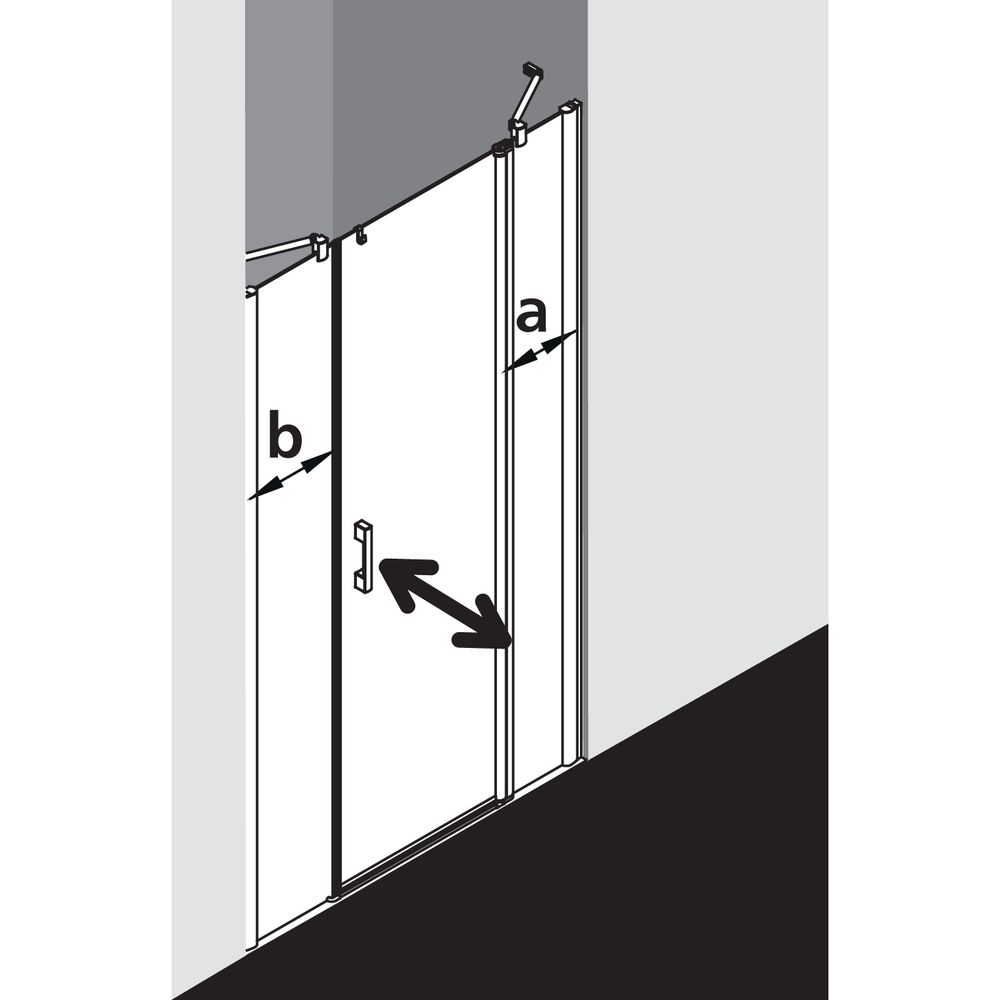 Kermi Pendeltür Pega 1F mit Festfeld 1AR 1850x1400x22mm ESG Klar 6mm Silber Hochgl... KERMI-PE1AR14018VAK 4051484502197 (Abb. 3)