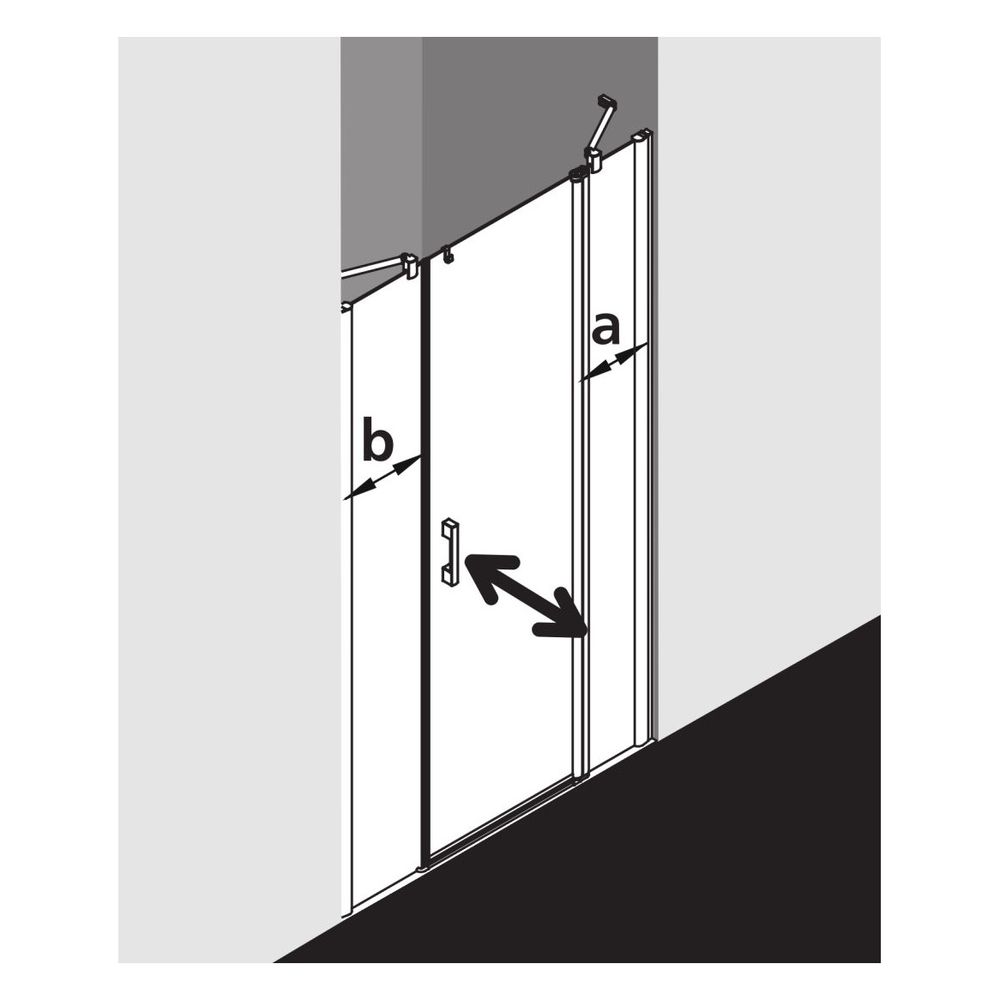 Kermi Pendeltür Pega 1F mit Festfeld 1AR 1850x1400x22mm ESG Klar 6mm Silber Hochgl... KERMI-PE1AR14018VAK 4051484502197 (Abb. 6)
