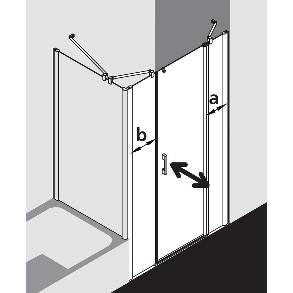 Kermi Duschkabine Pega Pendeltür 1F mit Festfeld 1AR 1850x1400x22mm ESG Klar 6mm S... KERMI-PE1AR14018VPK 4051484502234 (Abb. 5)
