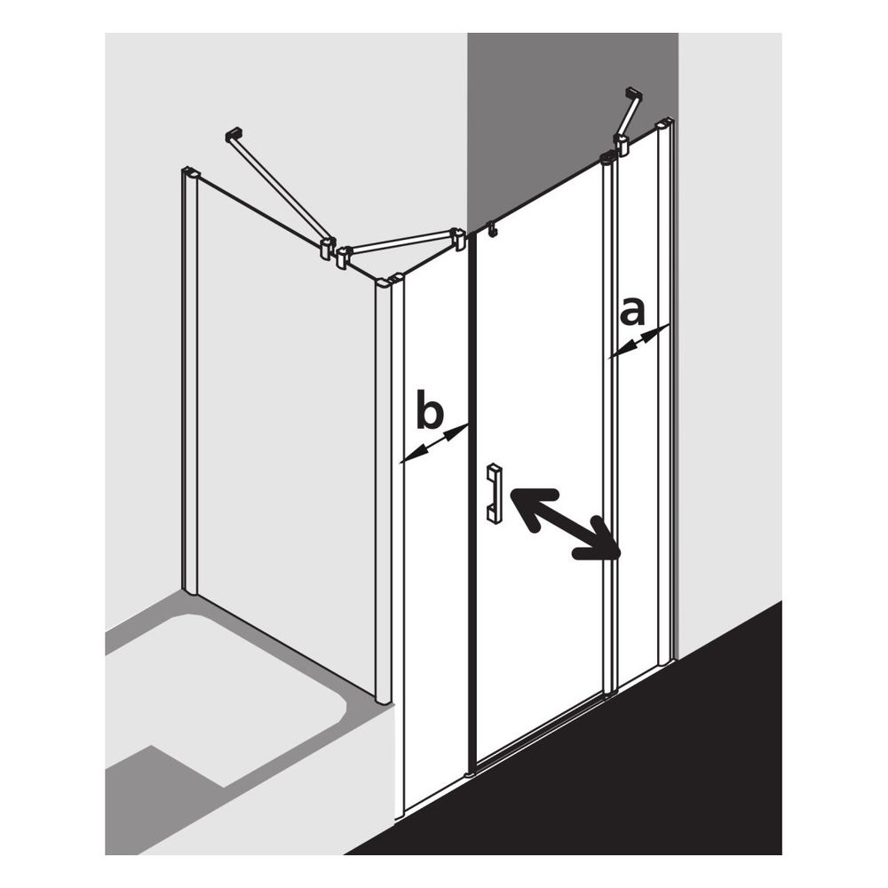 Kermi Duschkabine Pega Pendeltür 1F mit Festfeld 1AR 1850x1400x22mm ESG Klar 6mm S... KERMI-PE1AR14018VPK 4051484502234 (Abb. 7)