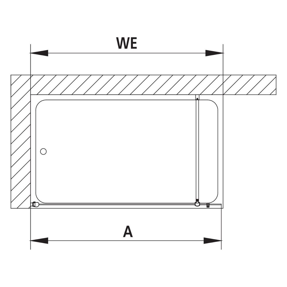 Kermi Walk-In Wall Pega TWF 1850x1400x27mm ESG Klar 6mm Silber Hochglanz Anschlag ... KERMI-PETWF14018VAK 4051484563730 (Abb. 7)