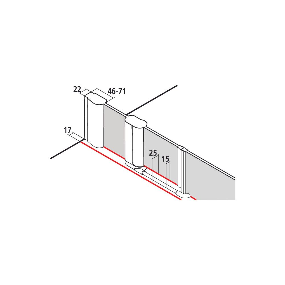 Kermi Duschkabine Pega Pendeltür 1F mit Festfeld 1AL 2000x1300x22mm ESG SR Arena C... KERMI-PE1AL13020VNK 4051484499725 (Abb. 8)