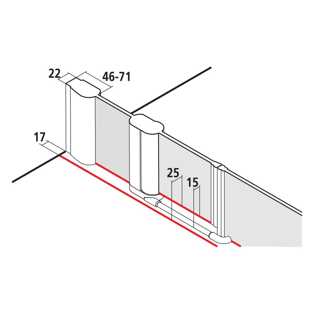 Kermi Duschkabine Pega Pendeltür 1F mit Festfeld 1AL 2000x1300x22mm ESG SR Arena ... KERMI-PE1AL13020VNK 4051484499725 (Abb. 12)