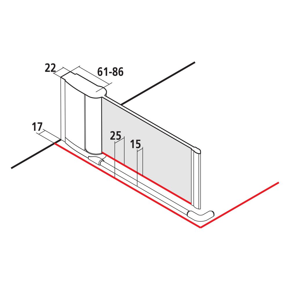 Kermi Duschkabine Pega Eckeinstieg Pendeltür Halbteil 1EL 1850x780x22mm ESG Klar 6... KERMI-PE1EL07818VPK 4051484503439 (Abb. 4)