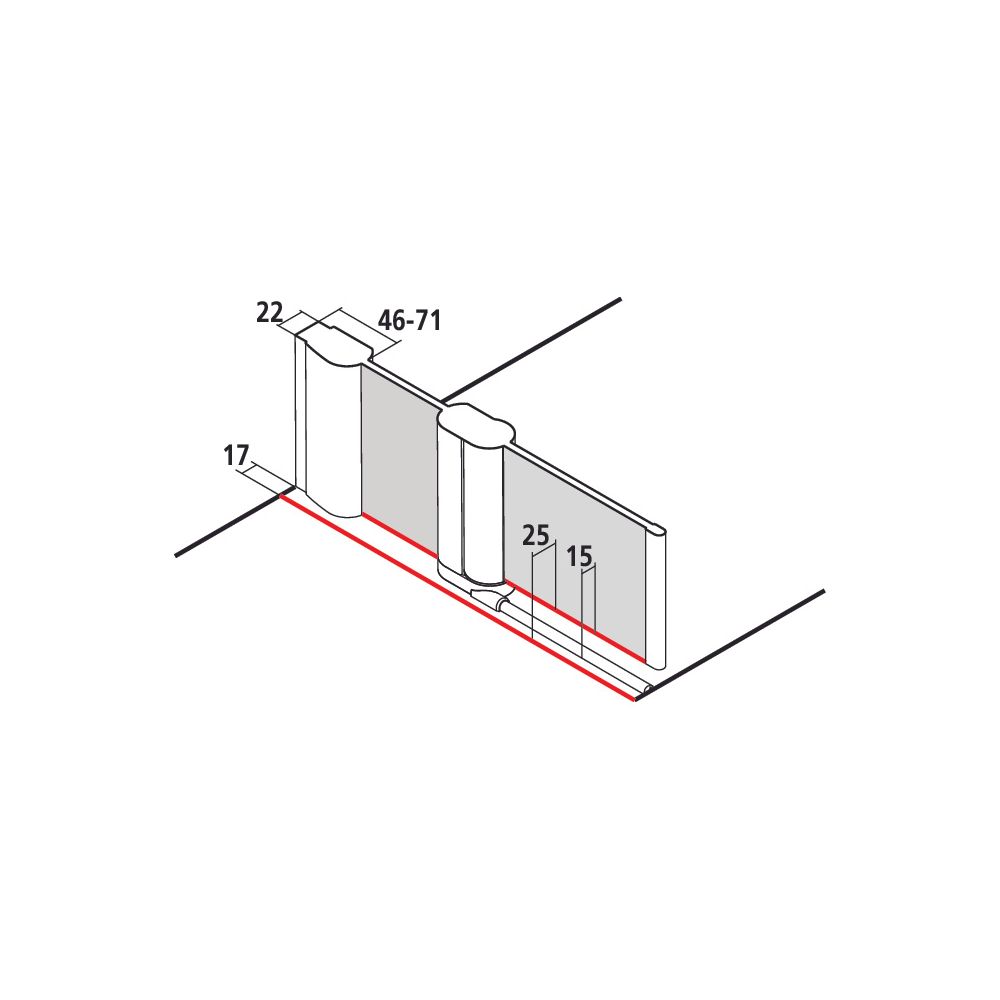 Kermi Duschkabine Pega Pendeltür 1F mit Festfeld 1FL 2000x1100x22mm ESG Klar 6mm S... KERMI-PE1FL11020VAK 4051484507291 (Abb. 2)