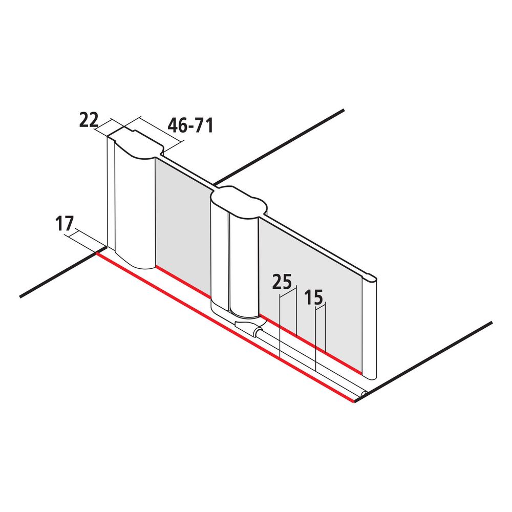 Kermi Duschkabine Pega Pendeltür 1F mit Festfeld 1FL 2000x1100x22mm ESG Klar 6mm S... KERMI-PE1FL11020VAK 4051484507291 (Abb. 4)