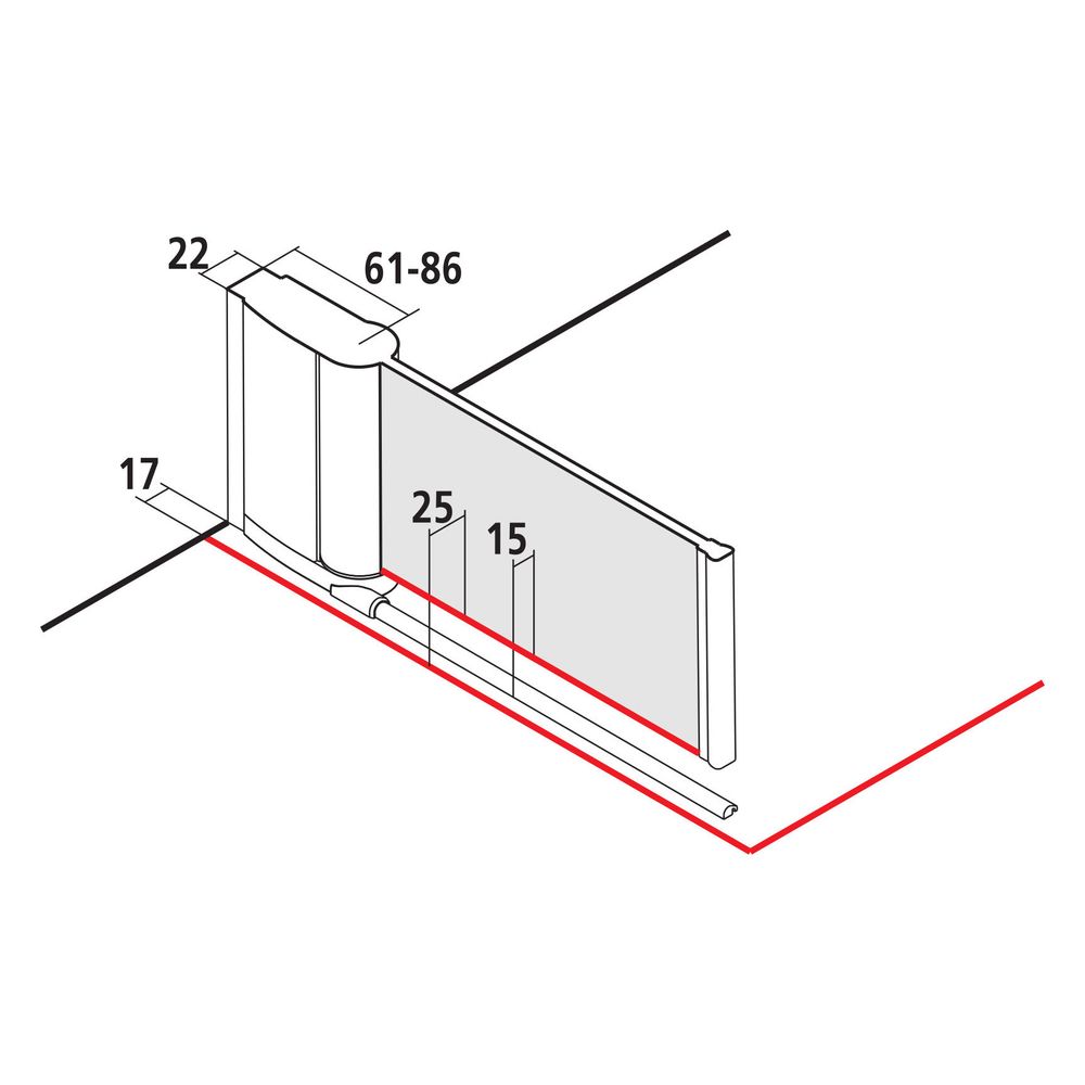 Kermi Duschkabine Pega Pendeltür 1F 1KR 2000x900x22mm ESG Klar 6mm Silber Hochglan... KERMI-PE1KR09020VAK 4051484513698 (Abb. 4)