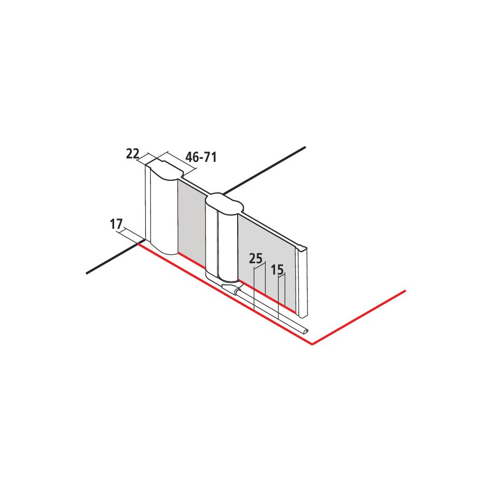 Kermi Duschkabine Pega Pendeltür 1F mit Festfeld 1NL 1850x800x22mm ESG Klar 6mm Si... KERMI-PE1NL08018VPK 4051484514435 (Abb. 2)