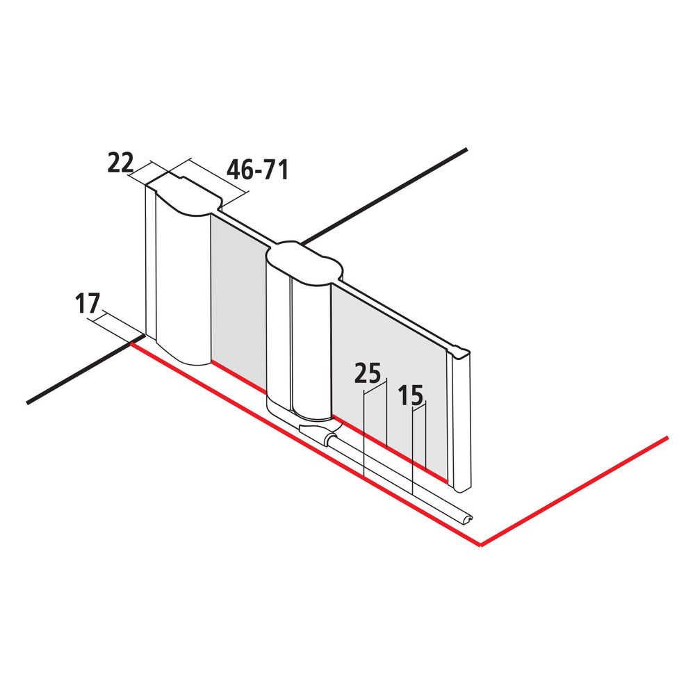 Kermi Duschkabine Pega Pendeltür 1F mit Festfeld 1NL 1850x800x22mm ESG Klar 6mm Si... KERMI-PE1NL08018VPK 4051484514435 (Abb. 6)