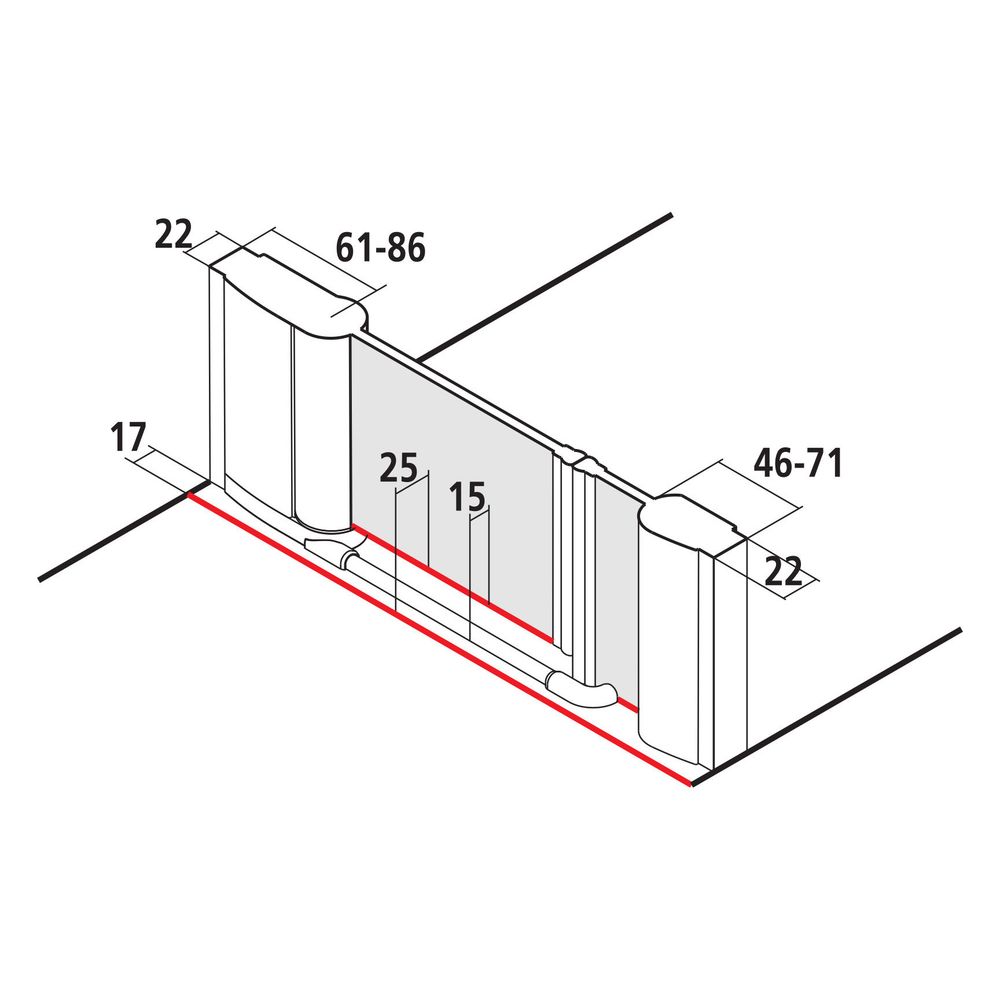 Kermi Duschkabine Pega Pendeltür 1F mit Festfeld 1OR 2000x1000x27mm ESG SR Arena C... KERMI-PE1OR10020VZK 4051484520382 (Abb. 5)