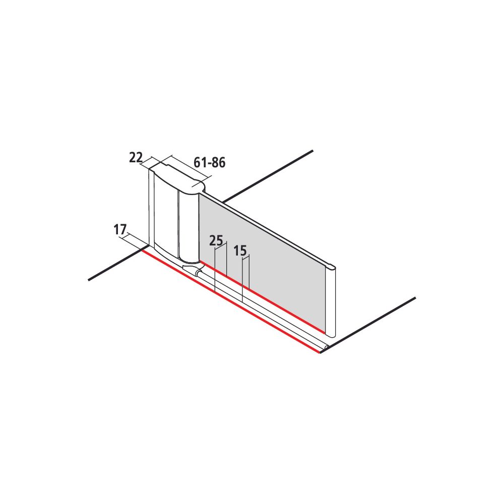 Kermi Duschkabine Pega Pendeltür 1F 1TL 2000x900x27mm ESG Klar 6mm Silber Hochglan... KERMI-PE1TL09020VPK 4051484523130 (Abb. 2)