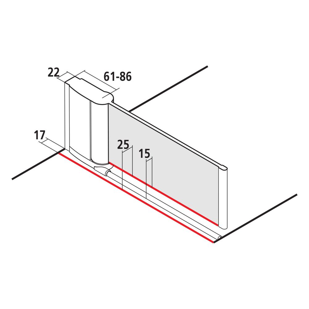 Kermi Duschkabine Pega Pendeltür 1F 1TL 2000x900x27mm ESG Klar 6mm Silber Hochglan... KERMI-PE1TL09020VPK 4051484523130 (Abb. 4)