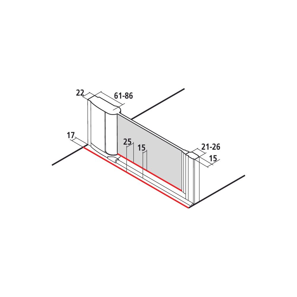 Kermi Duschkabine Pega Pendeltür 1F 1WL 1850x900x22mm ESG SR Opaco 6mm Silber Hoch... KERMI-PE1WL09018VUK 4051484525752 (Abb. 2)