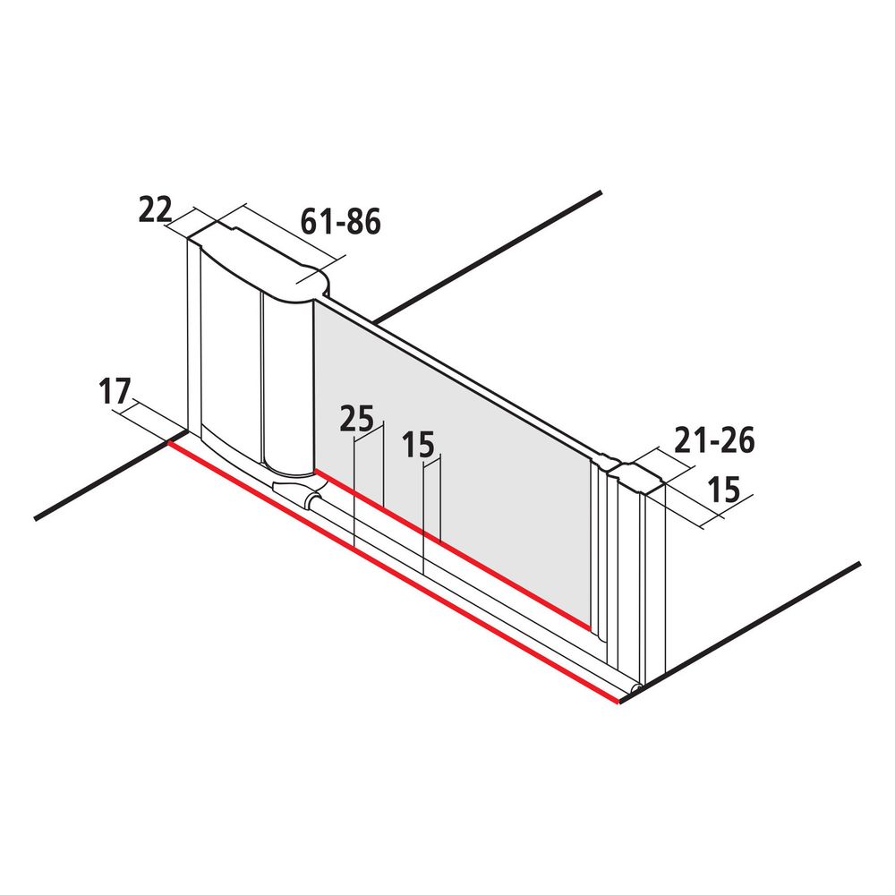 Kermi Duschkabine Pega Pendeltür 1F 1WL 1850x900x22mm ESG SR Opaco 6mm Silber Hoch... KERMI-PE1WL09018VUK 4051484525752 (Abb. 4)