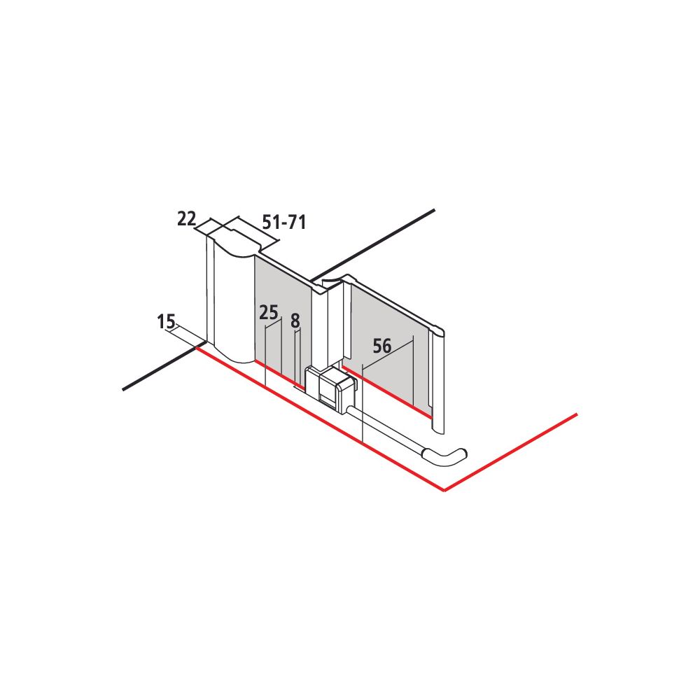 Kermi Duschkabine Pega Eckeinstieg 2T Gleittür bodenfrei Halbteil C2R 2000x900x27m... KERMI-PEC2R09020VPK 4051484531067 (Abb. 2)