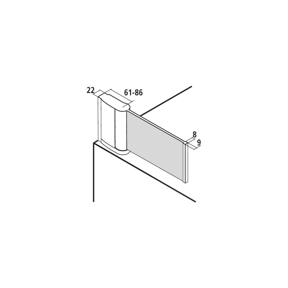 Kermi Badewannenaufsatz Pega Pendelflügel DFL 1500x750x27mm ESG Klar 6mm Silber Ho... KERMI-PEDFL07515VPK 4051484539711 (Abb. 2)