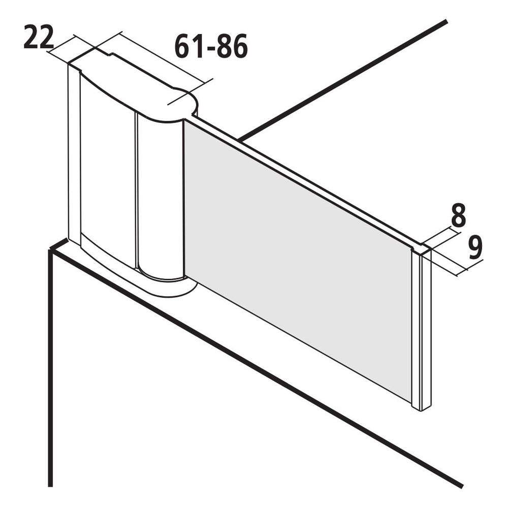Kermi Badewannenaufsatz Pega Pendelflügel DFL 1500x750x27mm ESG Klar 6mm Silber Ho... KERMI-PEDFL07515VPK 4051484539711 (Abb. 4)