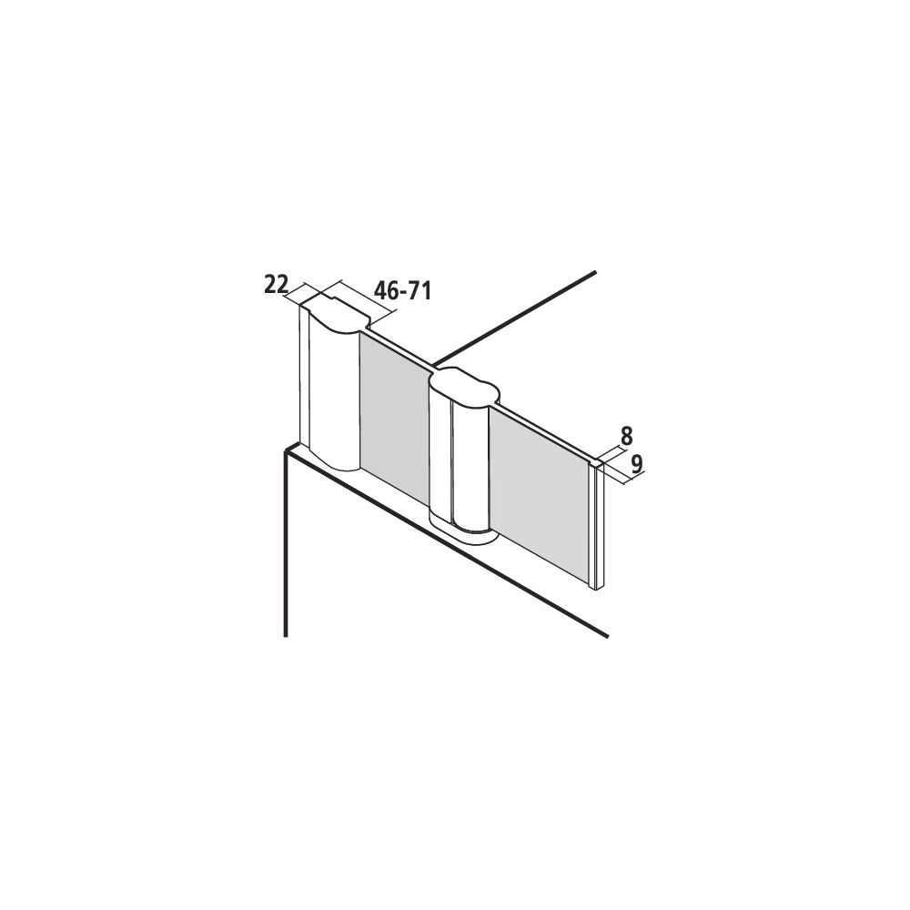 Kermi Badewannenaufsatz Pega Pendelflügel mit Festfeld DTL 1500x1100x27mm ESG Klar... KERMI-PEDTL11015VPK 4051484539919 (Abb. 2)