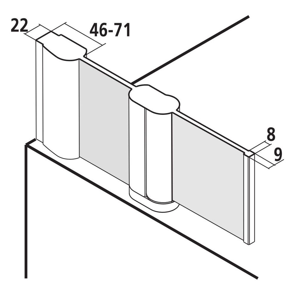 Kermi Badewannenaufsatz Pega Pendelflügel mit Festfeld DTL 1500x1100x27mm ESG Klar... KERMI-PEDTL11015VPK 4051484539919 (Abb. 4)
